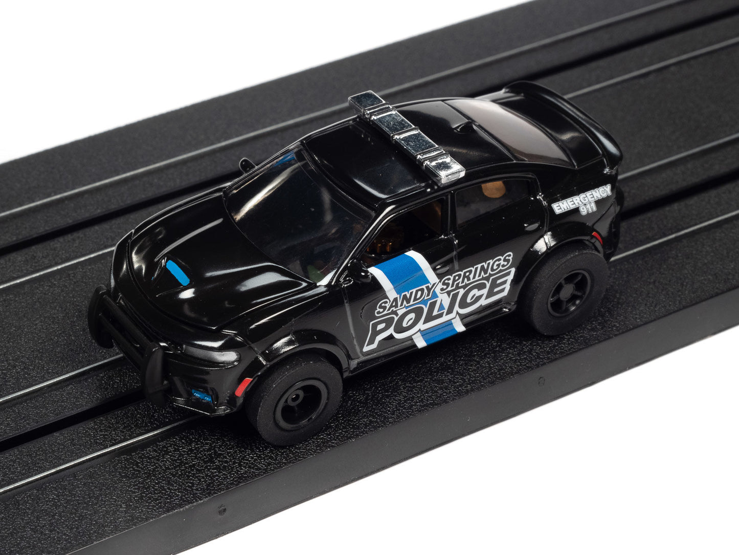 Auto World Xtraction SC397-4 R4 2021 DODGE CHARGER SRT SANDY SPRINGS GEORGIA POLICE HO Scale Slot Car