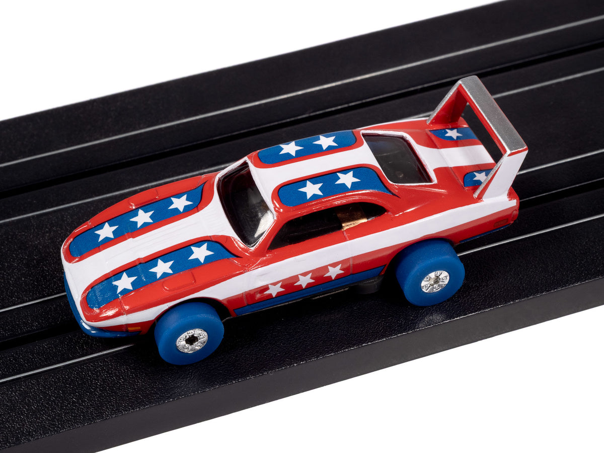 Auto World Thunderjet SC430-3B 1969 Dodge Charger Daytona (Red, Blue & White) HO Scale Slot Car