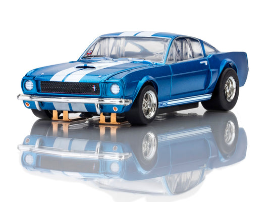 AFX Mega G+ 22149 1966 Shelby Mustang GT350 - Blue with White Stripes HO Scale Slot Car
