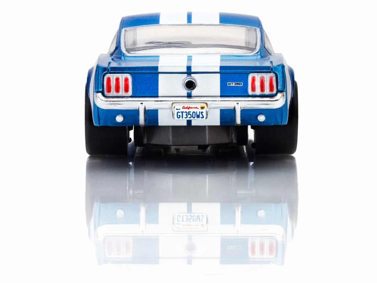 AFX Mega G+ 22149 1966 Shelby Mustang GT350 - Blue with White Stripes HO Scale Slot Car