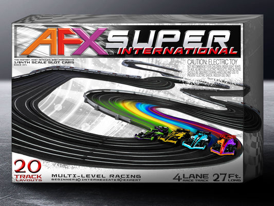 AFX Race Set 22157 Mega G+ Super International 4-lane Raceway