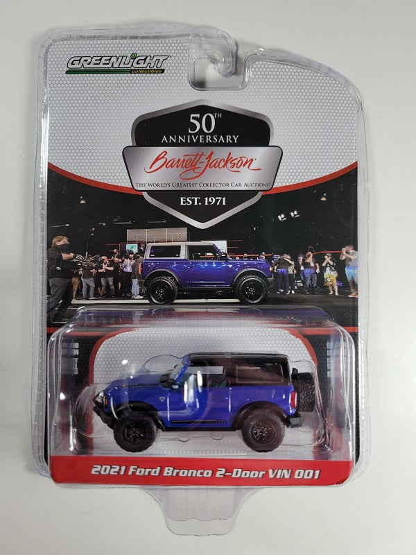 Greenlight Diecast 37240-E - 2021 Ford Bronco 2-Door VIN 001 - Barrett-Jackson Series 8 (Lot #3008) - 1/64 Scale