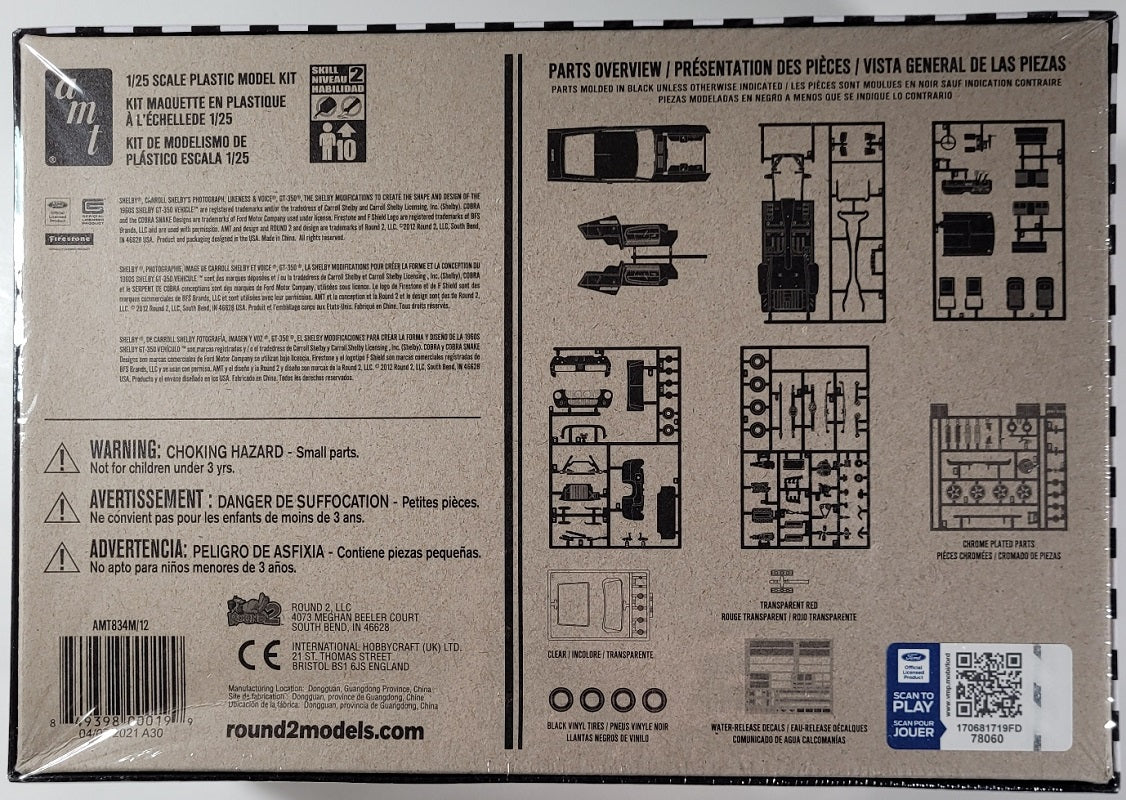 AMT Model Kit AMT834M - 1967 Shelby GT-350 - 1/25 Scale