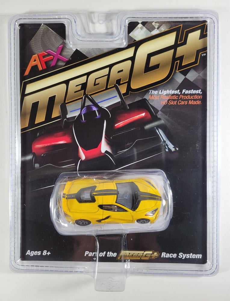 AFX Mega G+ 22013 Corvette C8 Accelerate Yellow - HO Scale Slot Car