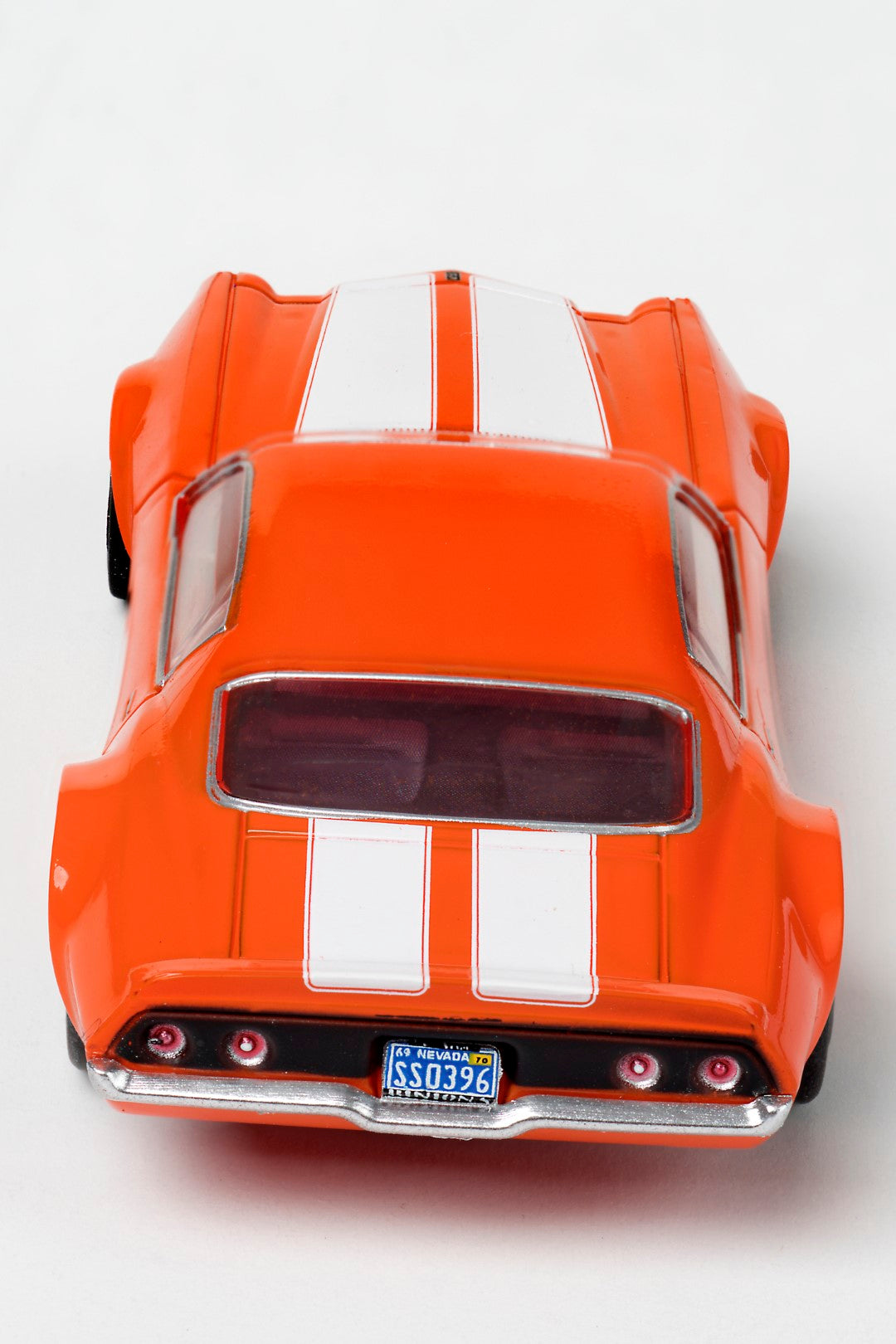 AFX Mega G+ 22027 Camaro SS396 – Orange with White Stripes & Clear Windows - HO Scale Slot Car