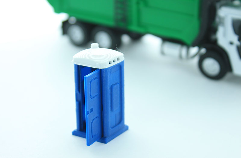 3D to Scale 64-141-BL - Porta-Potty - Blue - 1:64 Scale