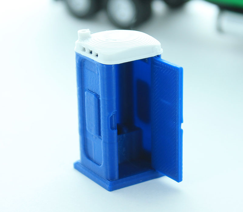 3D to Scale 64-141-BL - Porta-Potty - Blue - 1:64 Scale