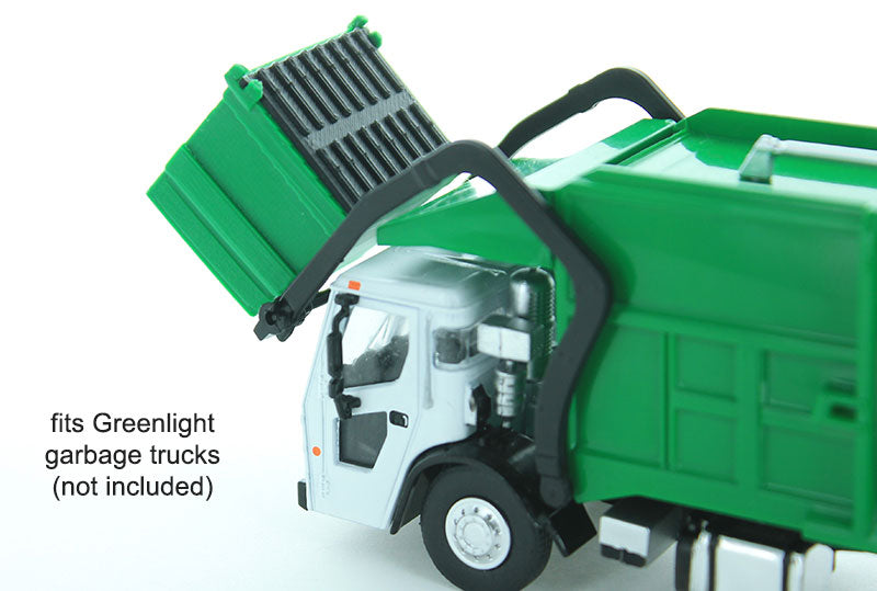 3D to Scale 64-230-GR - Trash Dumpster - green with removable black lid - 1:64 Scale