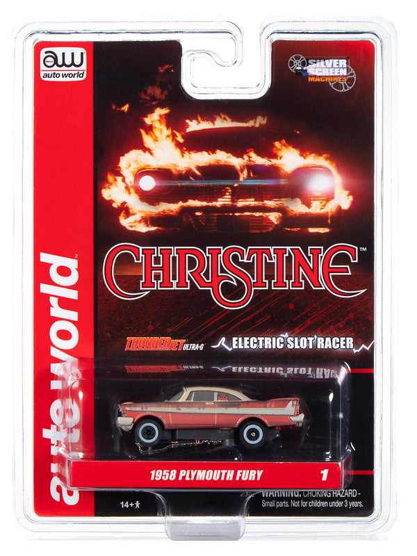 Auto World Thunderjet SC358 R31 1958 Plymouth Fury Christine (For Sale/Dirty) HO Scale Slot Car