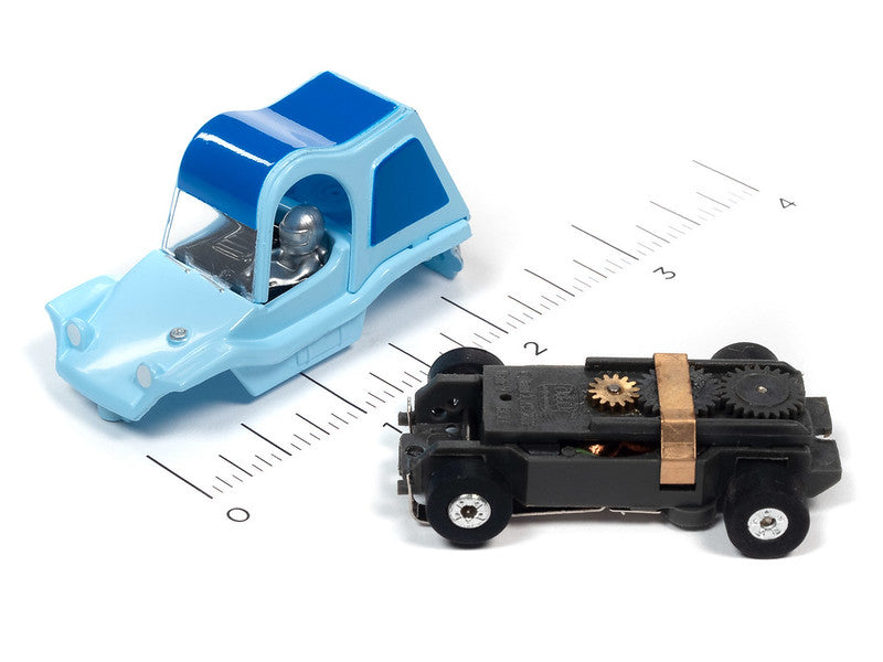 Auto World Thunderjet SC367 -6 R34 SAND VAN (BLUE) HO Scale Slot Car