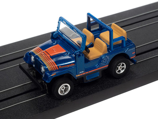 Auto World Xtraction SC368 R34 1979 JEEP CJ-7 (BLUE) HO Scale Slot Car