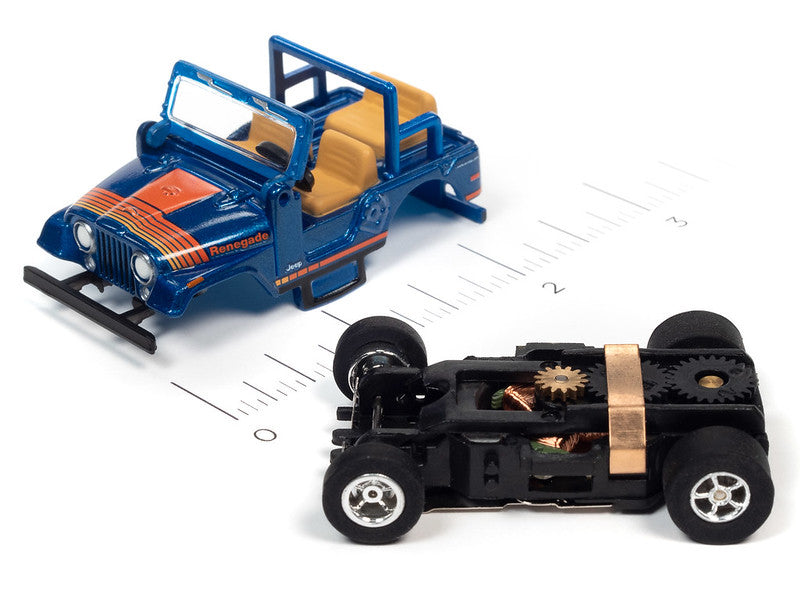 Auto World Xtraction SC368 R34 1979 JEEP CJ-7 (BLUE) HO Scale Slot Car