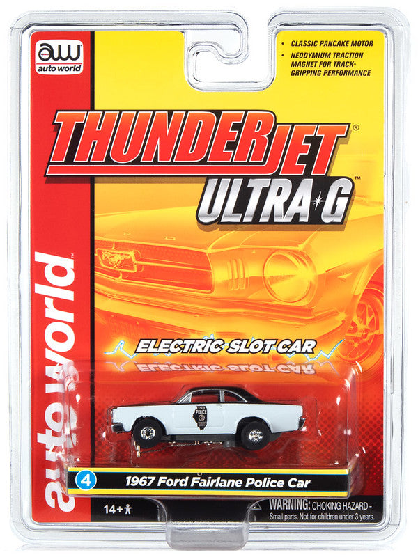 Auto World Thunderjet SC367 -4 R34 1967 FORD FAIRLANE ILLINOIS STATE POLICE HO Scale Slot Car