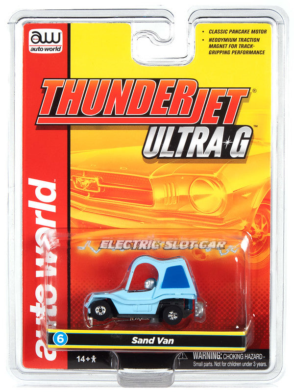 Auto World Thunderjet SC367 -6 R34 SAND VAN (BLUE) HO Scale Slot Car