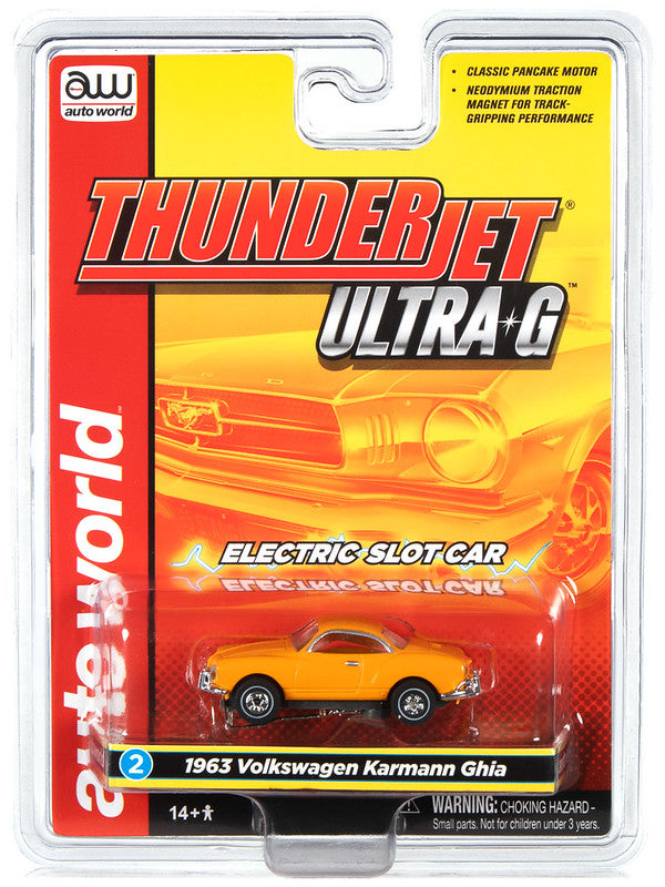 Auto World Thunderjet SC367 -2 R34 1963 KARMANN GHIA (ORANGE) HO Scale Slot Car