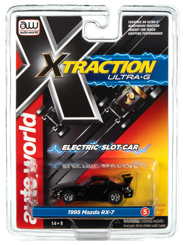 Auto World Xtraction SC368 R34 1995 MAZDA RX7 (BLACK) HO Scale Slot Car