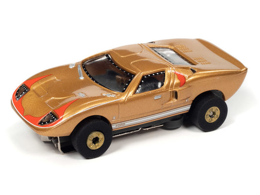 Auto World Thunderjet SC379 -4A 2022 R2 CARS N COFFEE 1966 FORD GT40 (GOLD) HO SCALE SLOT CAR