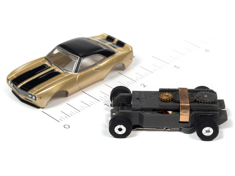 Auto World Thunderjet SC379 -5B 2022 R2 CARS N COFFEE 1968 CHEVROLET CAMARO Z28 (GOLD) HO SCALE SLOT CAR