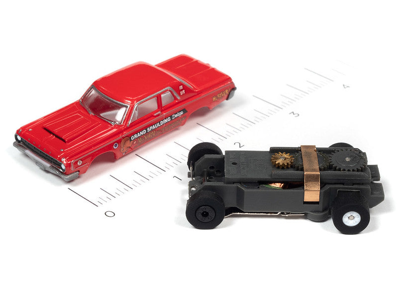 Auto World Thunderjet SC379 -3A 2022 R2 CARS N COFFEE 1964 DODGE 330 (RED) HO SCALE SLOT CAR