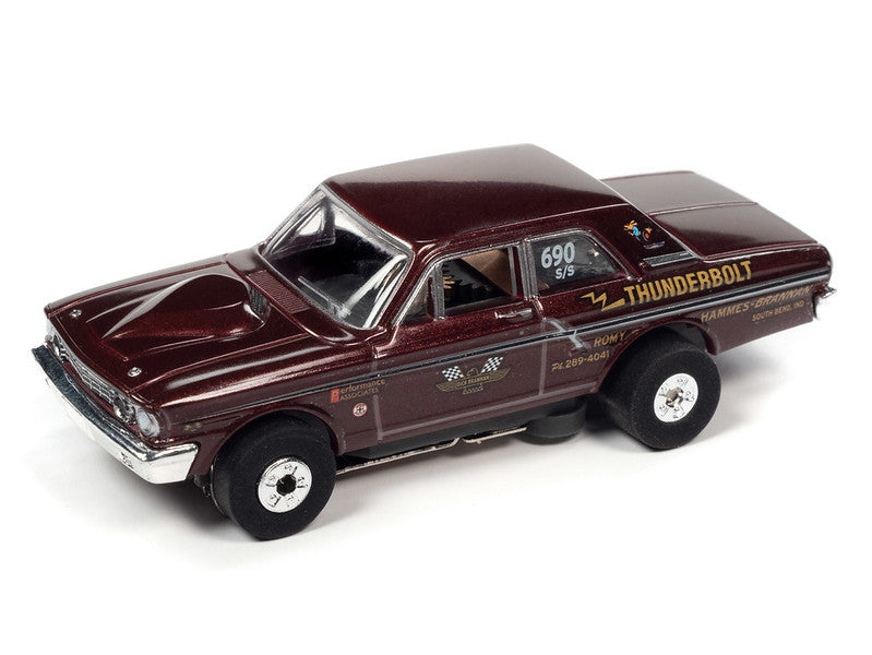 Auto World Thunderjet SC379 -6A 2022 R2 CARS N COFFEE 1964 FORD THUNDERBOLT (MAROON) HO SCALE SLOT CAR