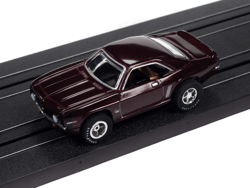 Auto World Xtraction SC384 R4 1969 CHEVROLET CAMARO (GARNET RED)) HO Scale Slot Car