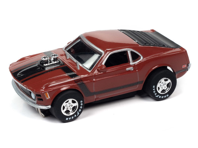 Auto World Super III SC383 R1 1970 FORD BOSS MUSTANG (RED) HO Scale Slot Car