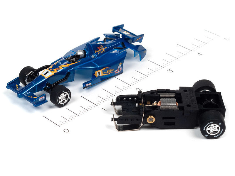 Auto World Super III SC383 R1 2014 INDY CAR (JL SPECIAL BLUE #1) HO Scale Slot Car