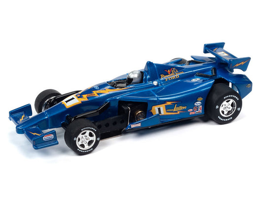 Auto World Super III SC383 R1 2014 INDY CAR (JL SPECIAL BLUE #1) HO Scale Slot Car