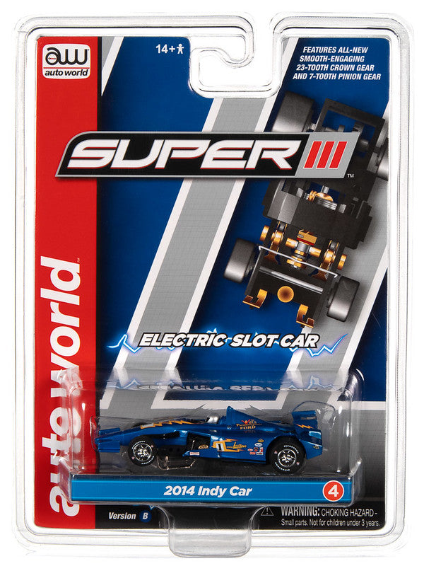 Auto World Super III SC383 R1 2014 INDY CAR (JL SPECIAL BLUE #1) HO Scale Slot Car