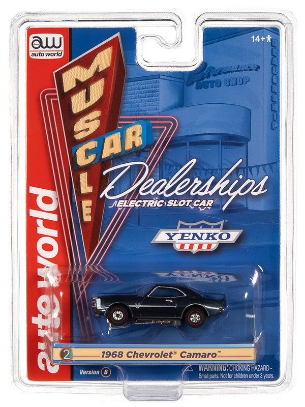 Auto World Thunderjet SC385 R3 YENKO - 1968 CHEVROLET CAMARO (BLUE) HO Scale Slot Car