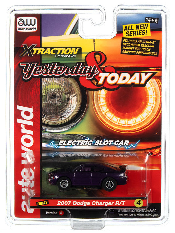 Auto World Xtraction SC384 R4 2007 DODGE CHARGER SRT8 (PLUM CRAZY PURPLE) HO Scale Slot Car