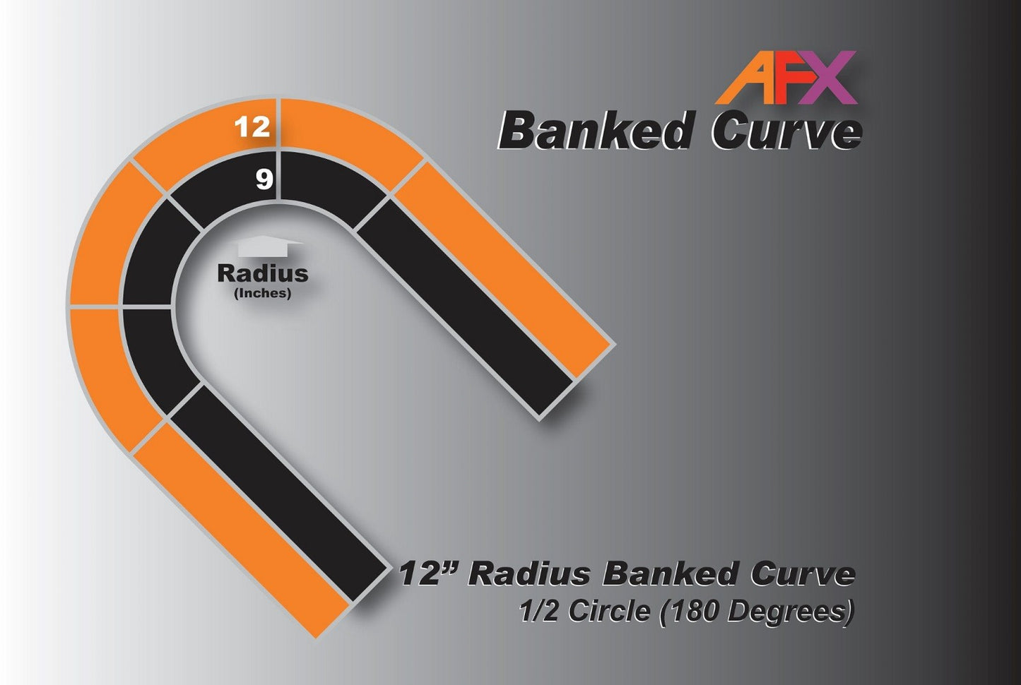 AFX Track 70625 12" Radius Banked Curve Track