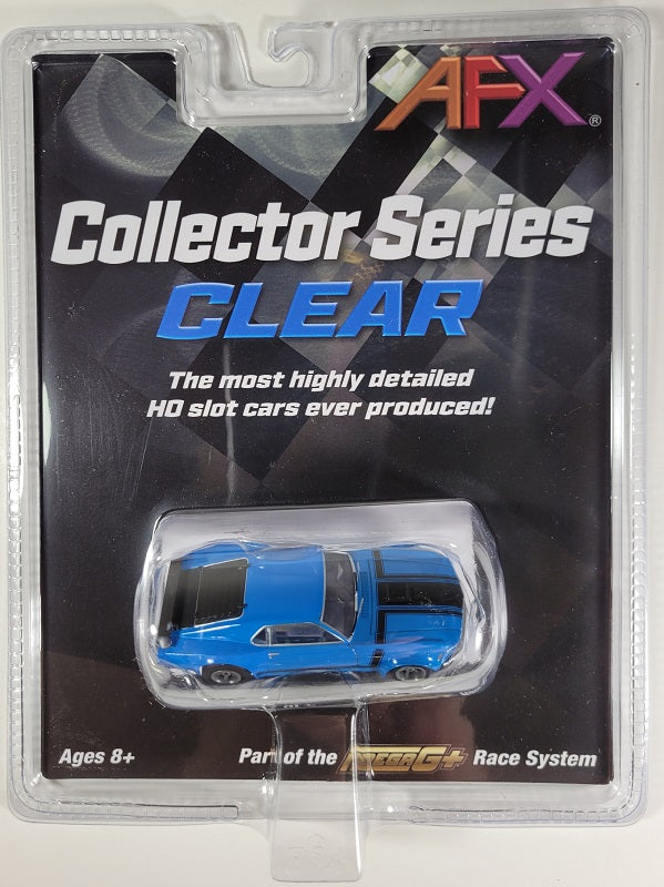 AFX Mega G+ 22026  Mustang Boss 302 – Blue - Collector Series Clear - HO Scale Slot Car