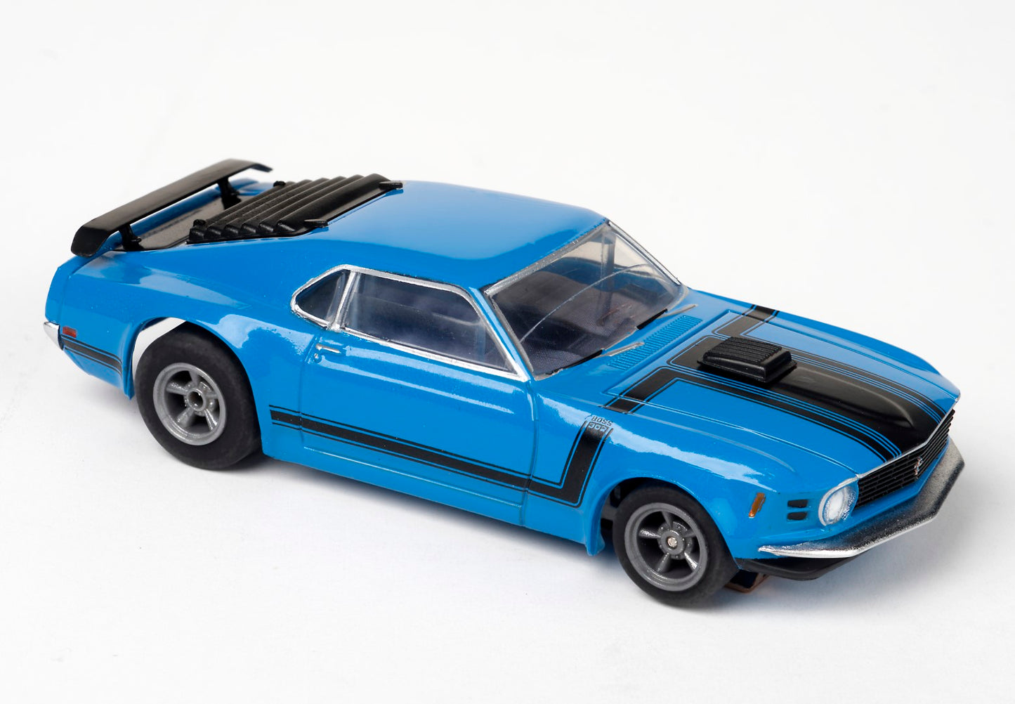 AFX Mega G+ 22026  Mustang Boss 302 – Blue - Collector Series Clear - HO Scale Slot Car