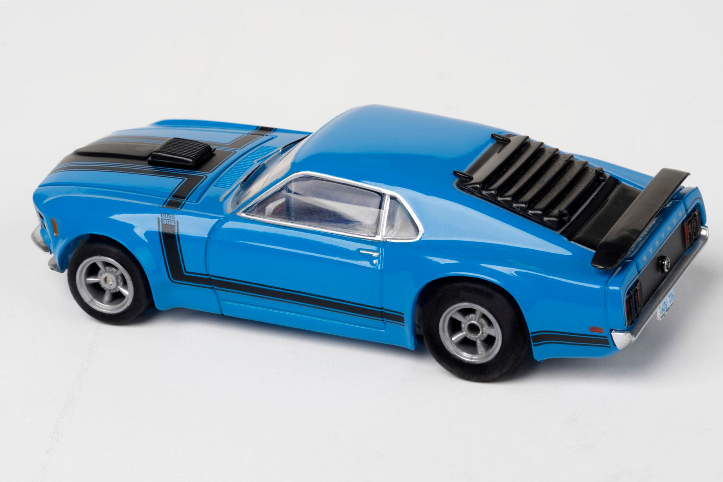 AFX Mega G+ 22026  Mustang Boss 302 – Blue - Collector Series Clear - HO Scale Slot Car