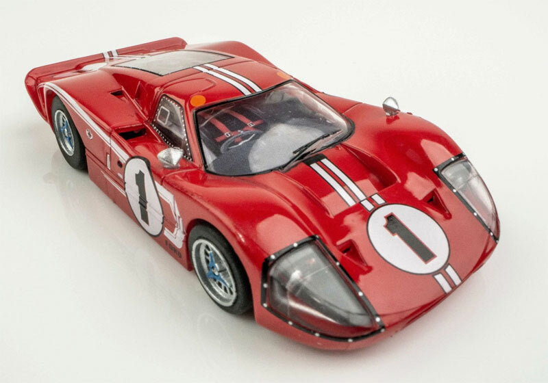 AFX Mega G+ 22042 Ford GT40 Mk IV No.1 Red with Clear Windows HO Scale Slot Car