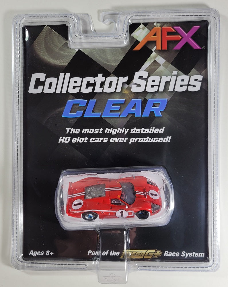 AFX Mega G+ 22042 Ford GT40 Mk IV No.1 Red with Clear Windows HO Scale Slot Car