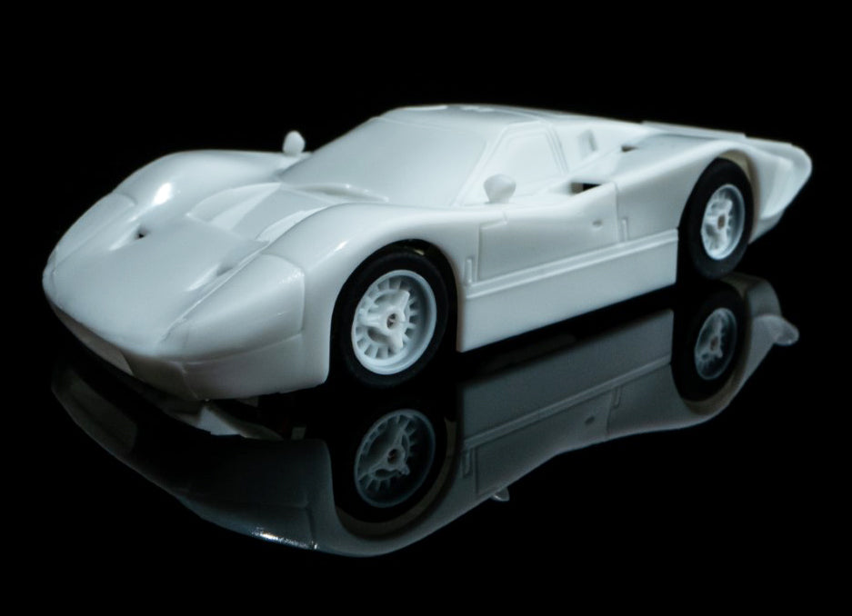 AFX Mega G+ 22070 Ford GT40 MK IV – White Paintable - HO Scale Slot Car