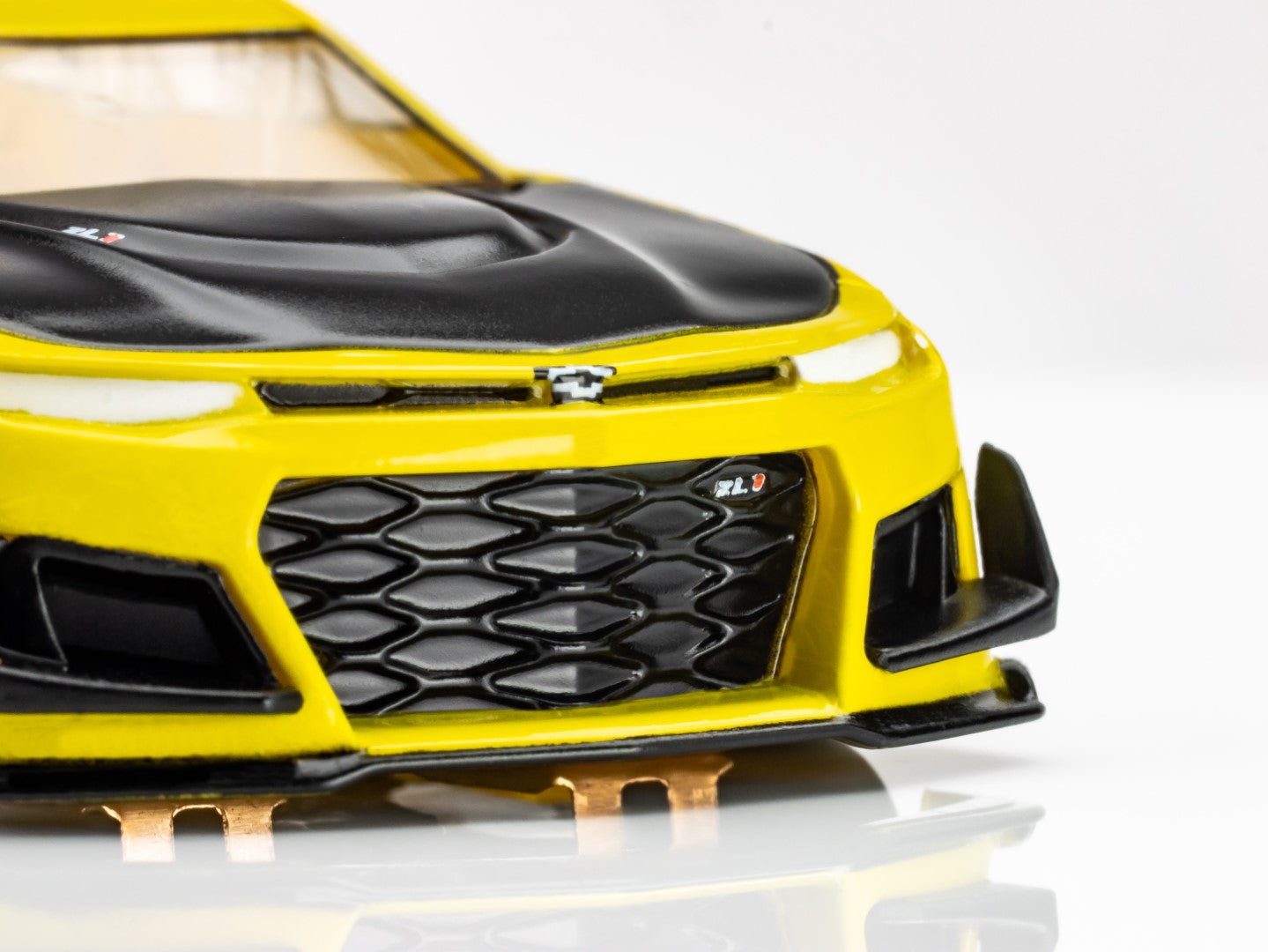 AFX Mega G+ 22075 2021 Camaro ZL1 1LE Shock Yellow - HO Scale Slot Car