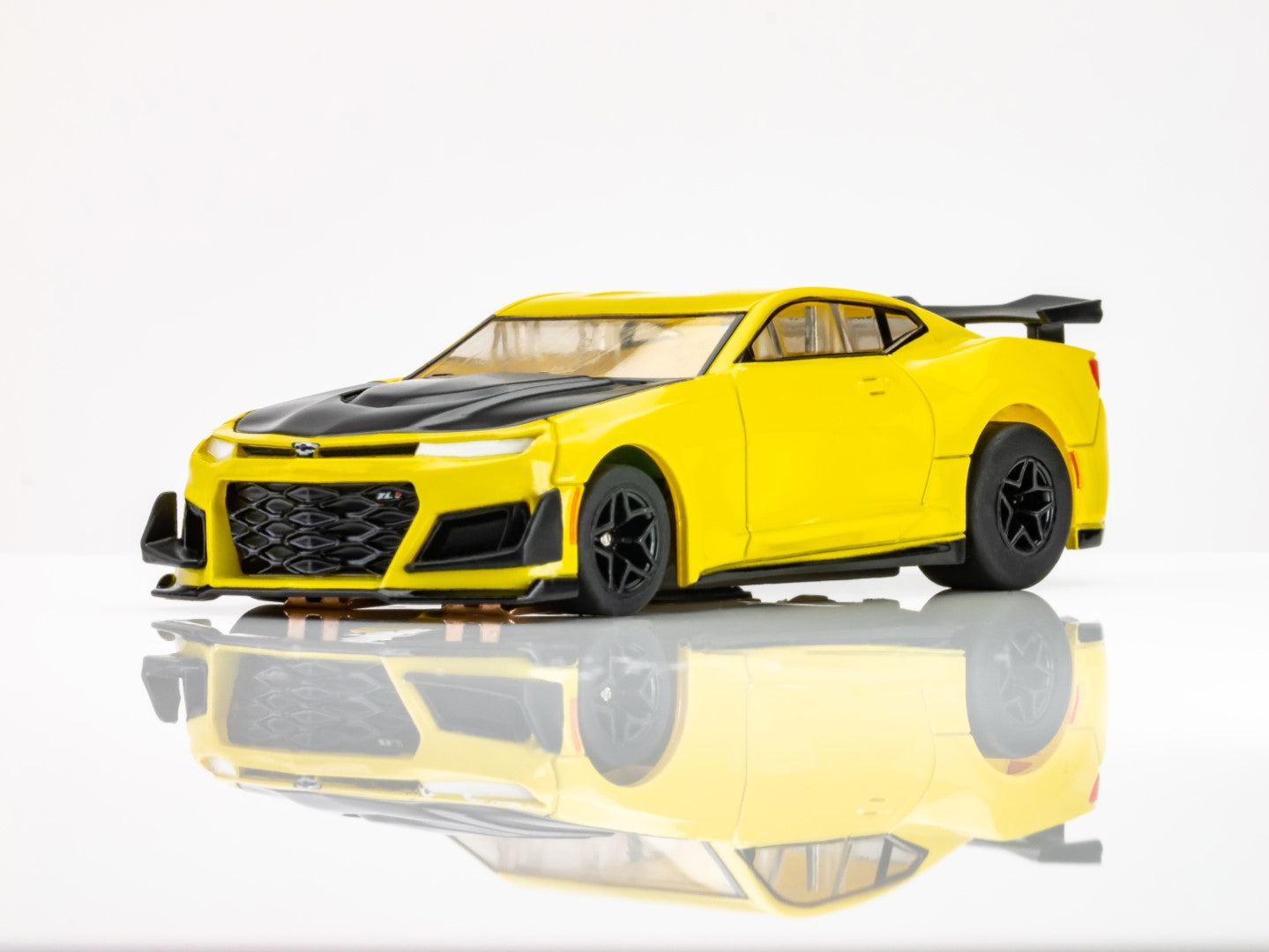 AFX Mega G+ 22075 2021 Camaro ZL1 1LE Shock Yellow - HO Scale Slot Car