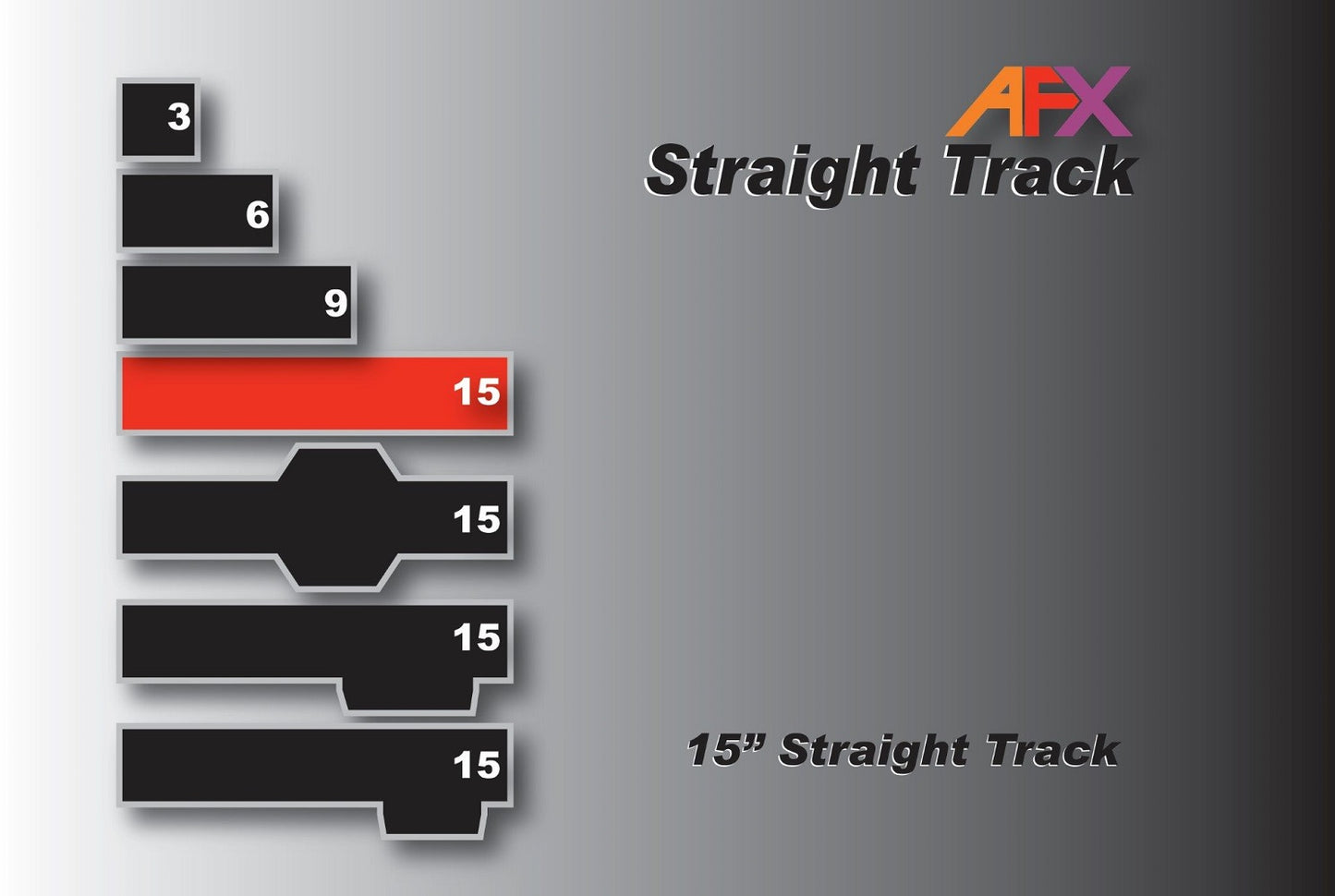 AFX Track 70600 15" Straight Track (2 pack)