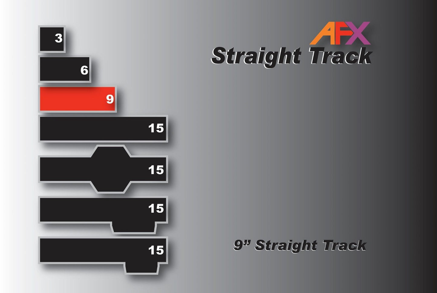 AFX Track 70601 9" Straight Track (2 pack)