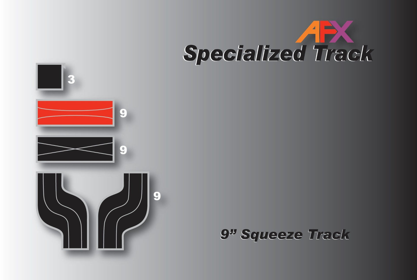 AFX Track 70604 9" Squeeze Track (2 pack)