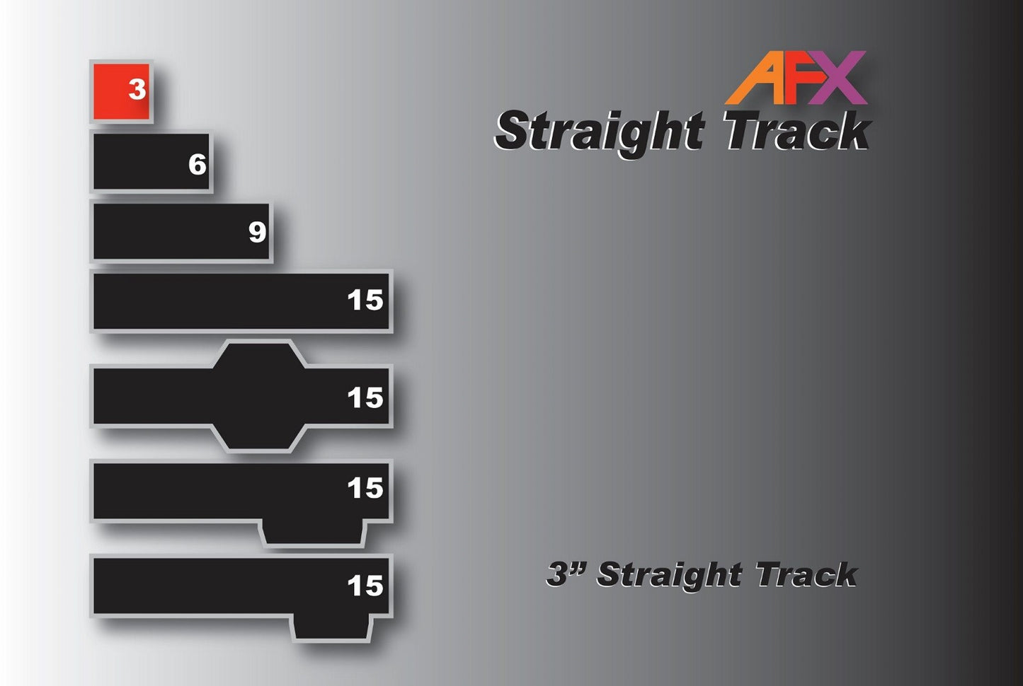 AFX Track 70607 3" Straight Track (2 pack)