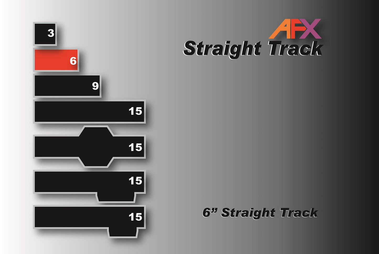 AFX Track 70608 6" Straight Track (2 pack)