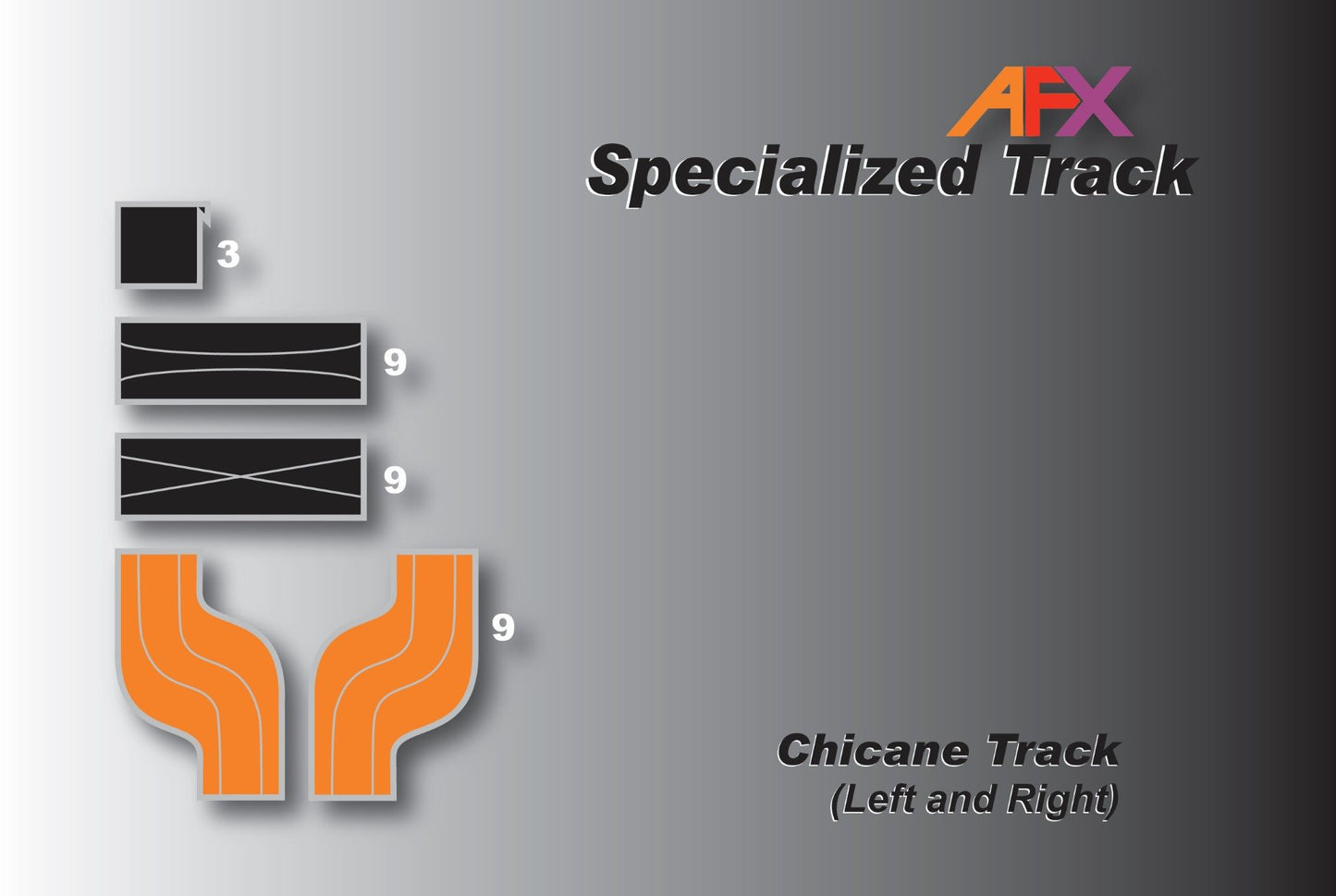 AFX Track 70617 9" Chicane Set - Left & Right Chicane Tracks