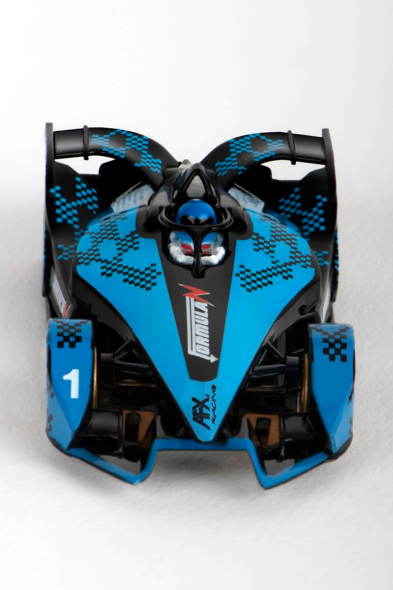 AFX Mega G+ 22039 - 2022 Formula N – Black & Blue No.1 with Gold Wheels - HO Scale Slot Car