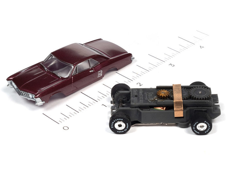Auto World Thunderjet SC390-1B 2023 R1 OK USED CARS 1963 BUICK RIVIERA (BURGUNDY) HO Scale Slot Car