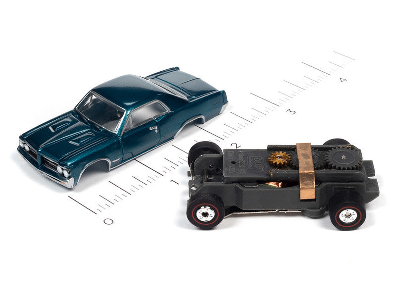 Auto World Thunderjet SC390-4B 2023 R1 OK USED CARS 1964 PONTIAC GTO (BLUE) HO Scale Slot Car