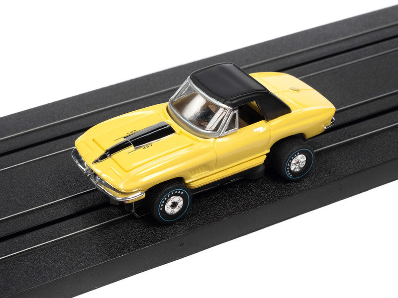 Auto World Thunderjet SC390-3A 2023 R1 OK USED CARS 1967 CHEVROLET CORVETTE (YELLOW) HO Scale Slot Car